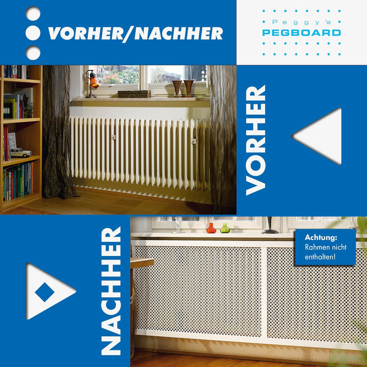 PEGBOARD - VALENCIA Lochwand 122 x 61 x 0,3 cm MDF Holzplatte weiss lackiert - Deutsches Produkt - H
