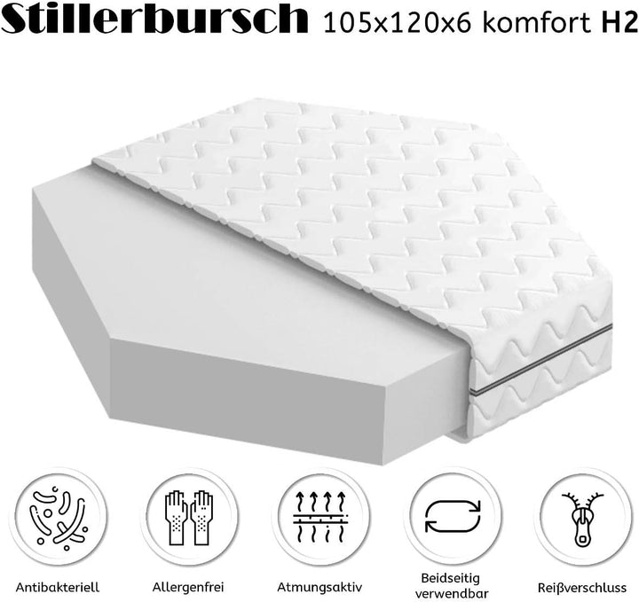 Stillerbursch Laufgittereinlage 6 eckig 120cm H2 | Laufgittermatratze | Babymatratze Laufstall | Mad