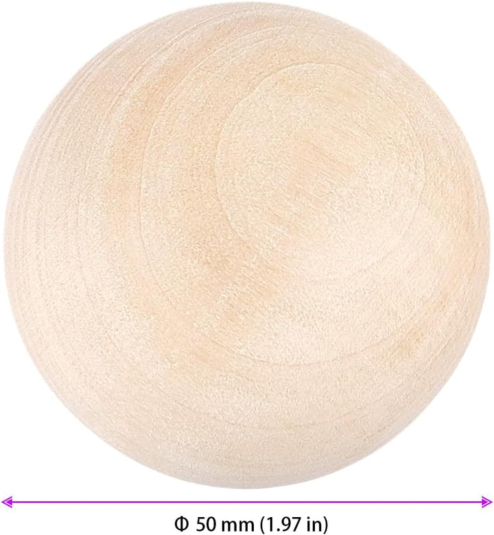 FUNSUEI 24 Holzkugeln 50mm, Runde Holz Kugel zum Basteln Verzieren