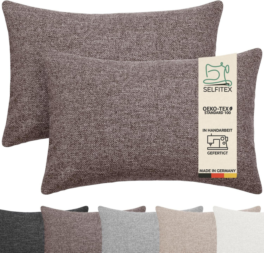 Selfitex 2er Set 40x60 cm, Sofakissen mit Füllung und Bezug, Dekokissen, Kopfkissen mit weicher Kiss