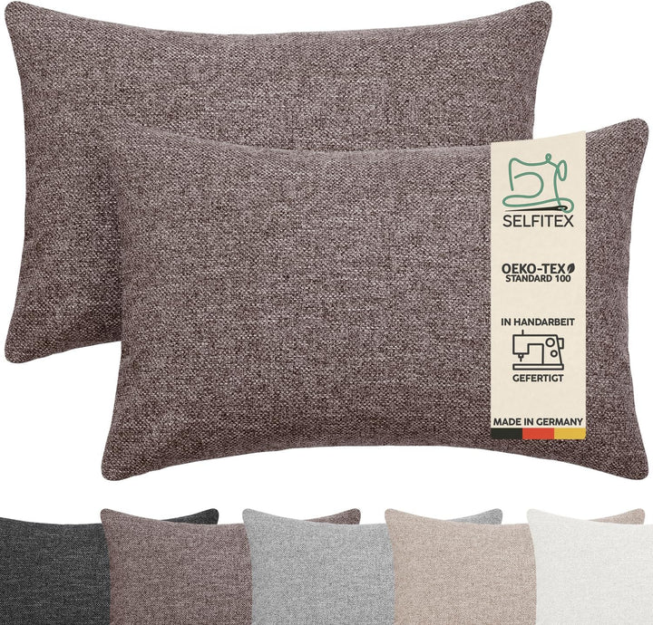 Selfitex 2er Set 40x60 cm, Sofakissen mit Füllung und Bezug, Dekokissen, Kopfkissen mit weicher Kiss