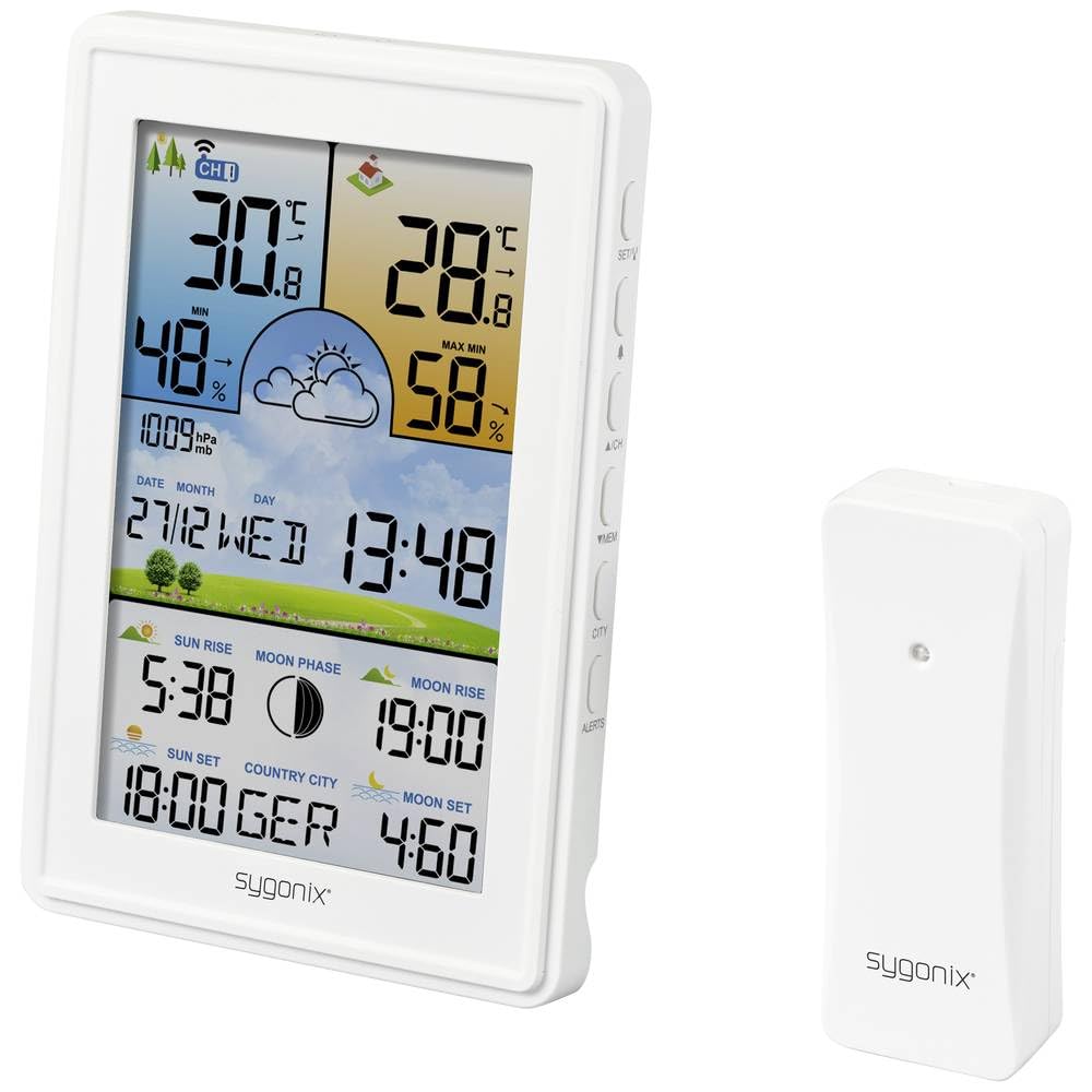Sygonix SY-5509564 Digitale-Wetterstation Vorhersage für 12 bis 24 Stunden Anzahl Sensoren max. 3 St