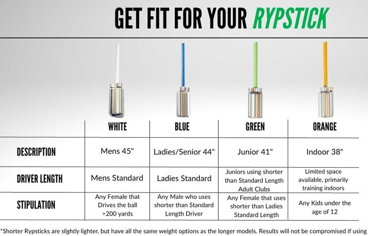 Rypstick, Golf Distanztrainingssystem, Geschwindigkeitsgerät, Aufwärmtrainingshilfe Weiss 45 45 Zoll
