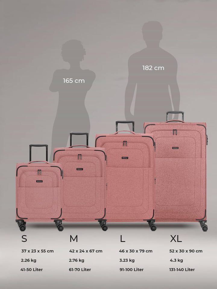 REDOLZ XL Jumbo 4-Rollen Koffer sehr gross 52 x 30 x 90 cm [Sondergrösse] Check-in Trolley mit TSA-S