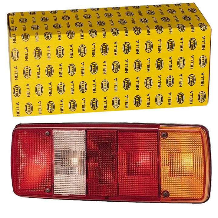 HELLA Rückleuchte - Glühlampe - 24V / 12V - Einbau/geschraubt - ECE/ADR/GGVS - Lichtscheibenfarbe: m