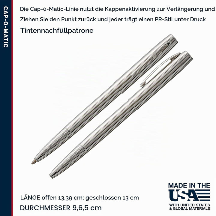 Fisher Space Pen M4 Gap O Matic – Kugelschreiber, einziehbar, in Geschenkbox schwarz, schwarz