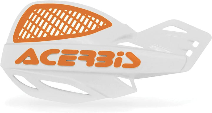 Acerbis 2072671088 Vented Uniko Handguards, White/Orange White/ Orange 2016, White/ Orange 2016
