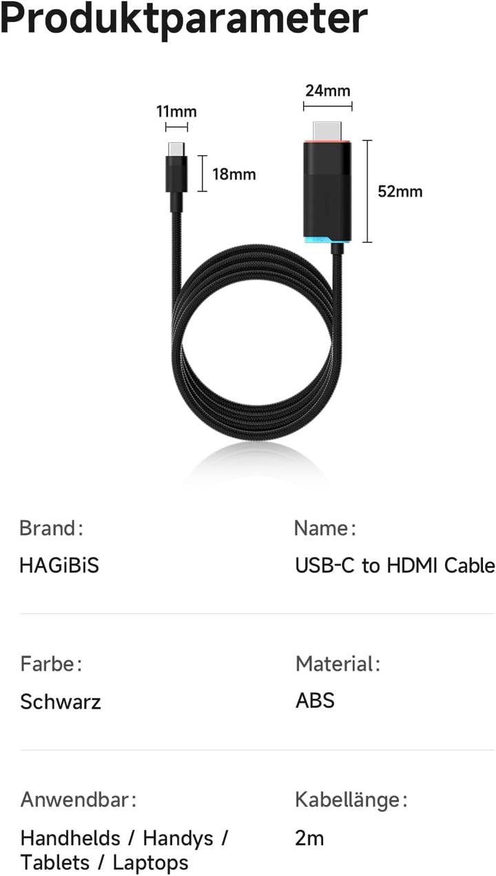 Hagibis Switch2 Dock für Nintendo Switch 1/2 & Switch OLED, USB-C-zu-HDMI-Kabeladapter mit 4K@60Hz,