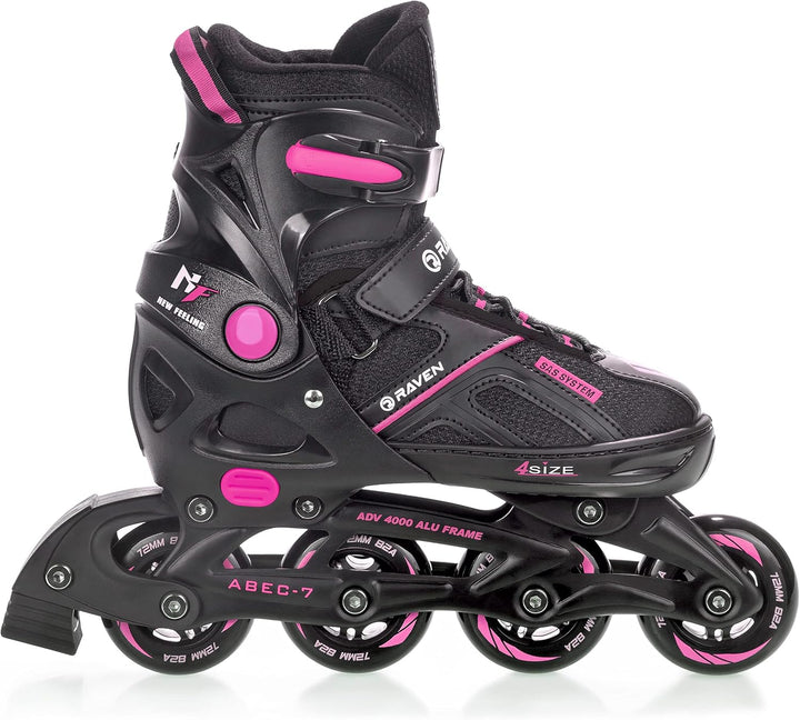 Inlineskates Inliner Raven Pulse verstellbar optional als 2in1 Inlineskates/Schlittschuhe 33-36 (20c