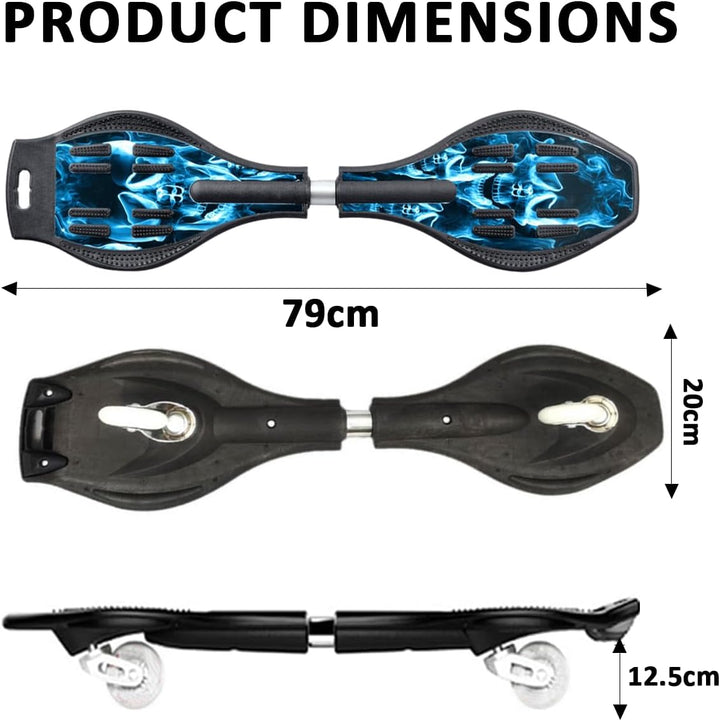 ERNAN Waveboard- Compact Lightweight Caster Board Kids/Teens. Waveboard Kinder Street Surfen Caster