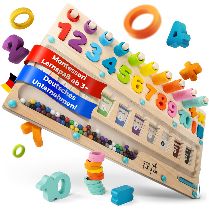 Filapen® Montessori Spielzeug ab 3 Jahren I Pädagogisches Motorikspielzeug I Farben &amp; Zahlen Lernen