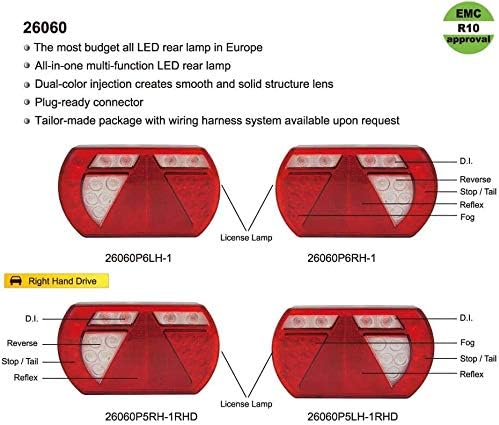 Lucidity LED Rückleuchte 12V Links Heckleuchte Rücklicht Anhänger Multipoint Rückleuchte 5-polig Baj