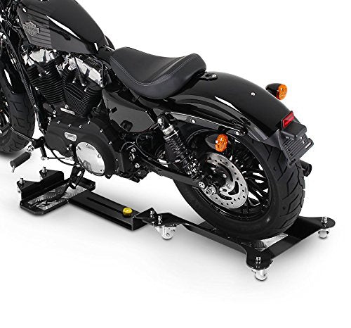 ConStands Motomover III - Motorrad Rangierschiene für Chopper/Custombike Low Schwarz Längenverstellb