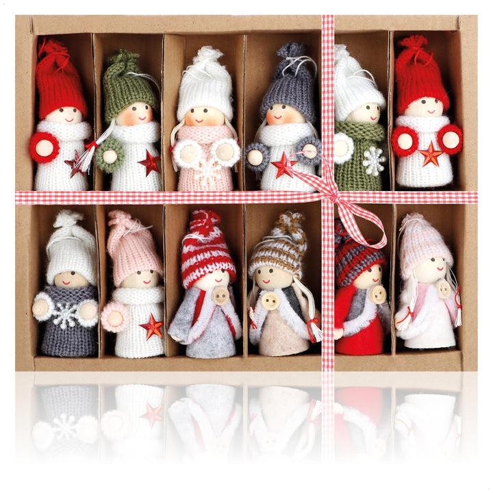 com-four® 12x Premium Weihnachtsbaum-Anhänger Engel - Christbaumschmuck - Feen-Figuren als Geschenka