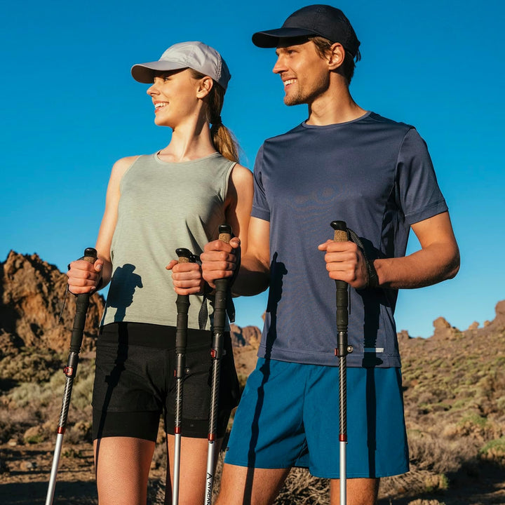 ATACAMA Wanderstöcke verstellbar aus Carbon oder Aluminium mit Korkgriff | Ergonomische Nordic Walki