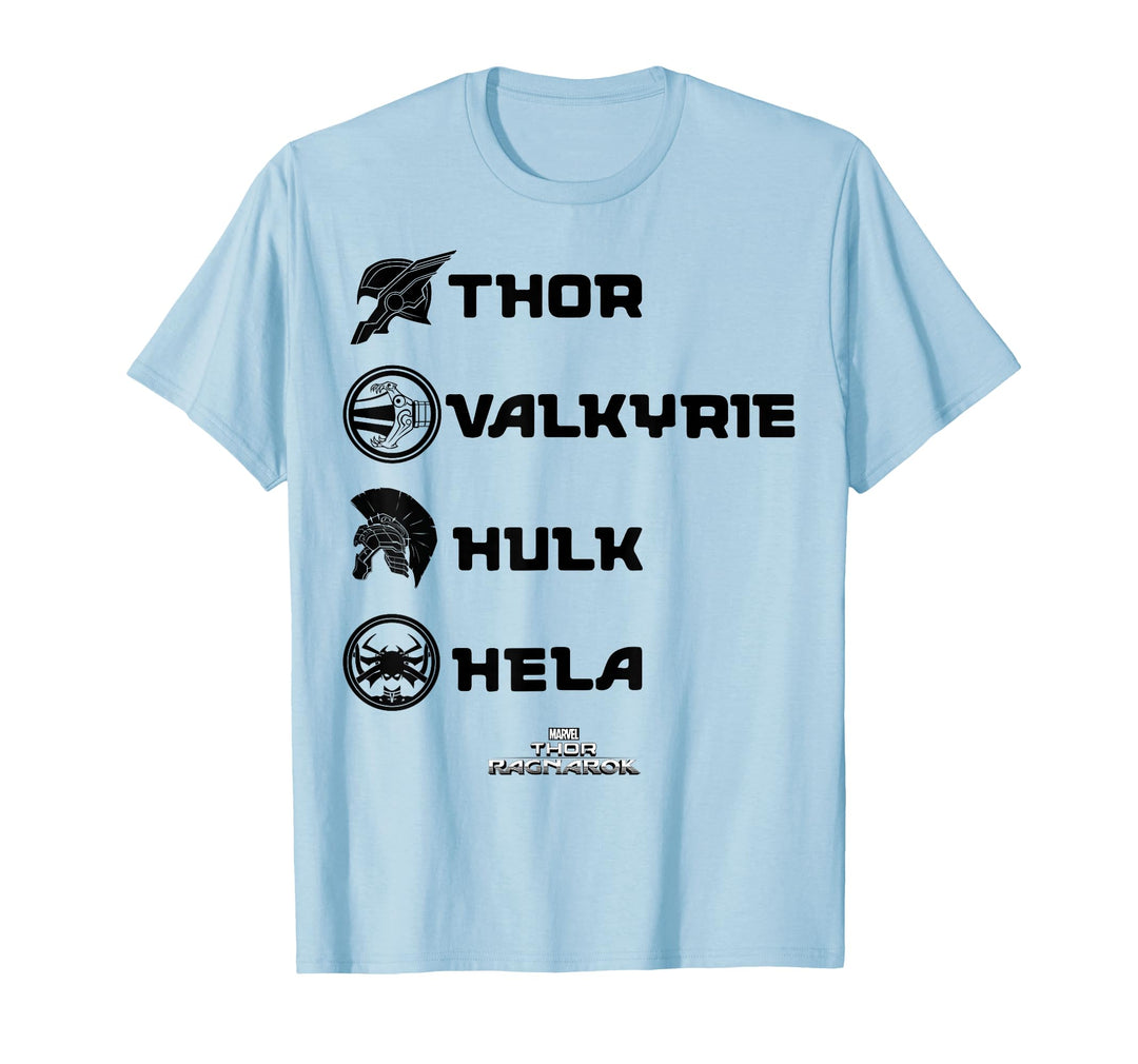 Kids Marvel Thor Ragnarok Valkyrie Hulk Hela Symbols T-Shirt 8 Red