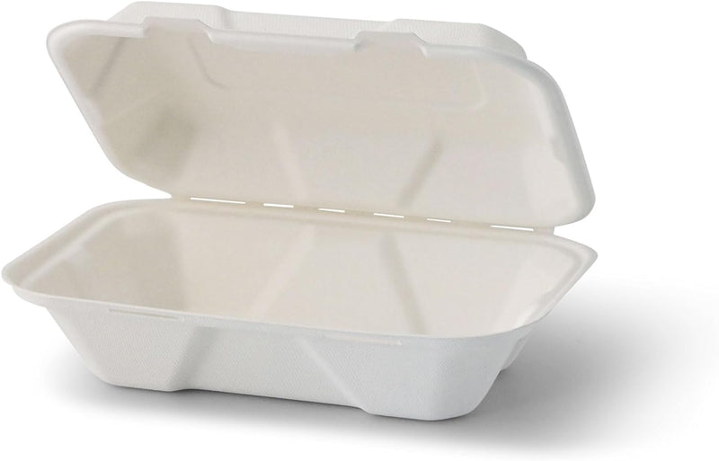 BIOZOYG Zuckerrohr Burger-Box mit Klapp-Deckel I kompostierbare Imbiss-Verpackung aus Bagasse - biol