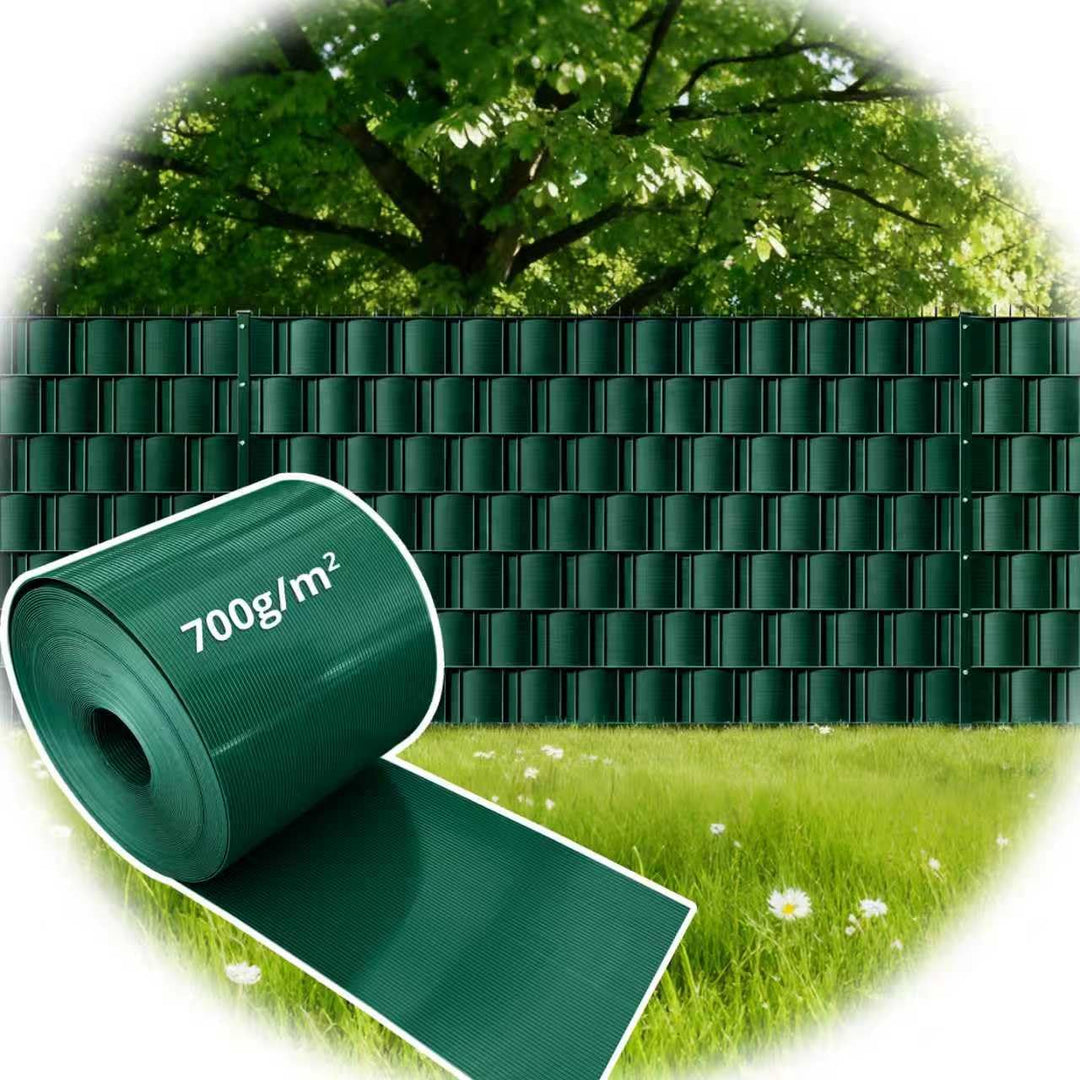 Sichtschutzstreifen für Doppelstabmatten, 26 m x 19 cm, RAL 6005 Grün, PP Premium sichtschutz zaun,