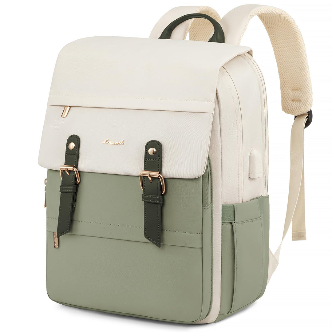 LOVEVOOK Rucksack Damen Grün, Laptop Schulrucksack Wasserdicht, Daypacks Arbeitstasche, Schultasche