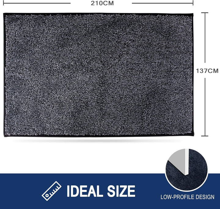 Schmutzfangmatte Innen 137 x 210 cm, rutschfeste Sauberlaufmatte, Eingangstürmatte mit Wasserabsorbi