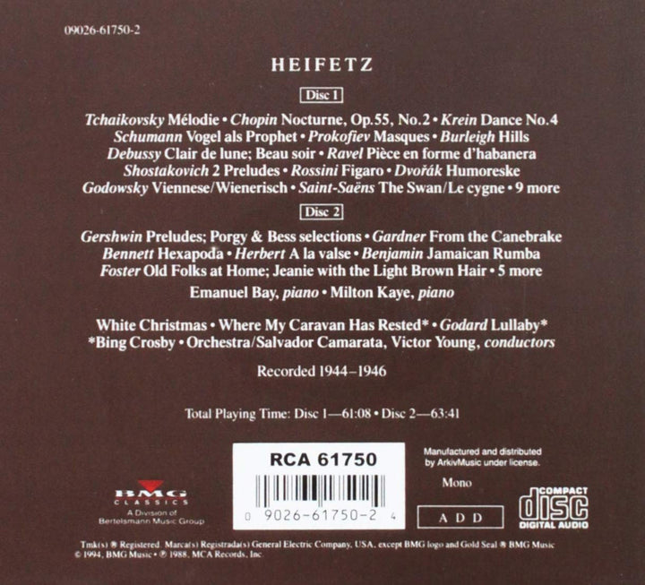 The Heifetz Collection Vol. 19: 51 Miniatures 1944-1946, Audio-CD