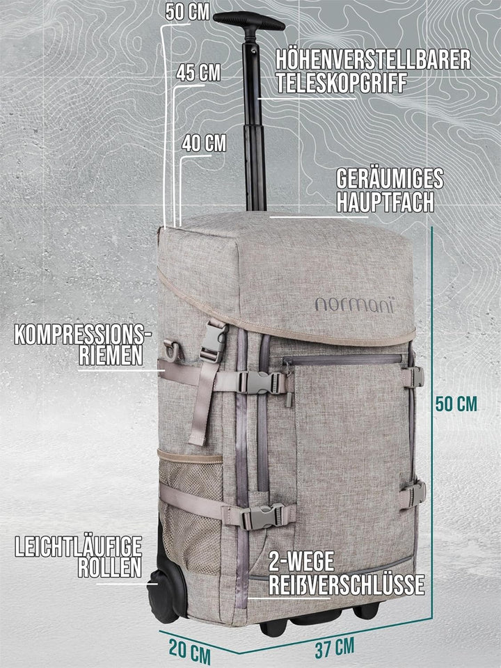 normani Backpacker Reisetaschen-Rucksack Reiserucksack mit Trolleyfunktion mit Frontloader und Handg
