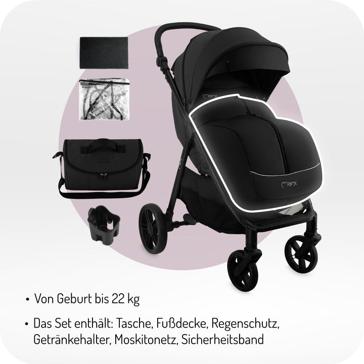 MoMi Kinderbuggy CLARA, Kinderwagen ab dem 6. Lebensmonat, bis 22 kg Körpergewicht, 5-Punkt-Sicherhe