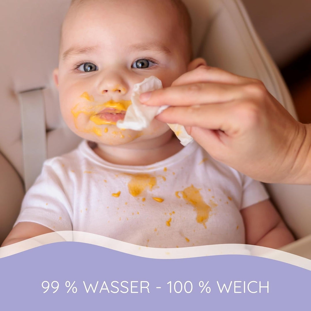 bella baby Happy Baby Feuchttücher mit 99% Wasser, Feuchttücher Box für Baby Aqua Care mit Klickvers