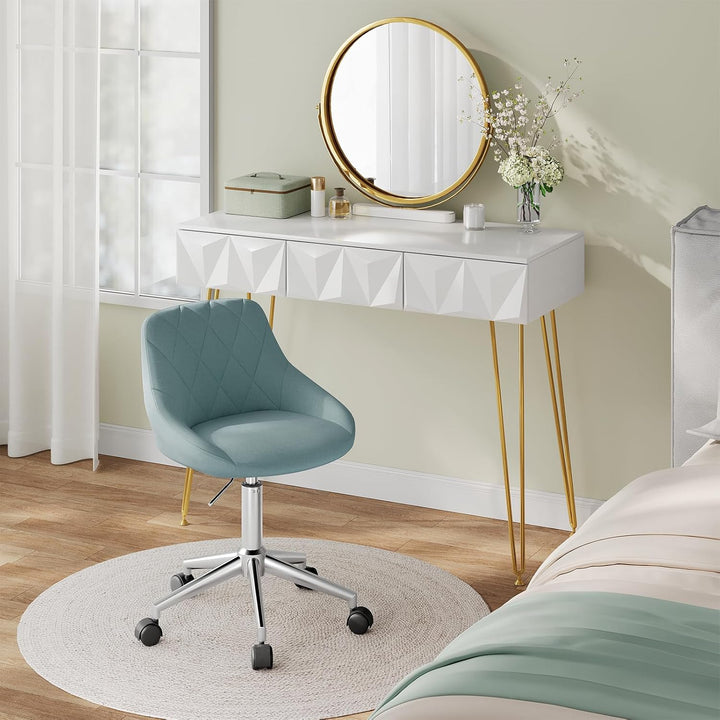 EUGAD Schminkstuhl, Homeoffice Stuhl, Schreibtischstuhl, Kosmetikhocker, Bürostuhl Kinder, höhenvers