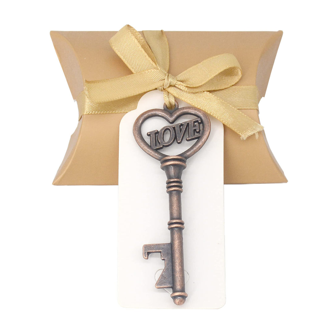 Makhry 50 Stück Schlüssel Flaschenöffner Hochzeit Herz Vintage Rustikal Hochzeitsgeschenke Souvenir