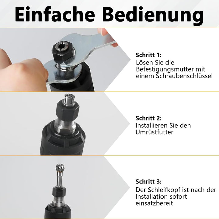 Akku Geradschleifer Kompatibel mit Dewalt 20V Batterie, 4 Variablen Geschwindigkeiten, Bürstenlos Ge
