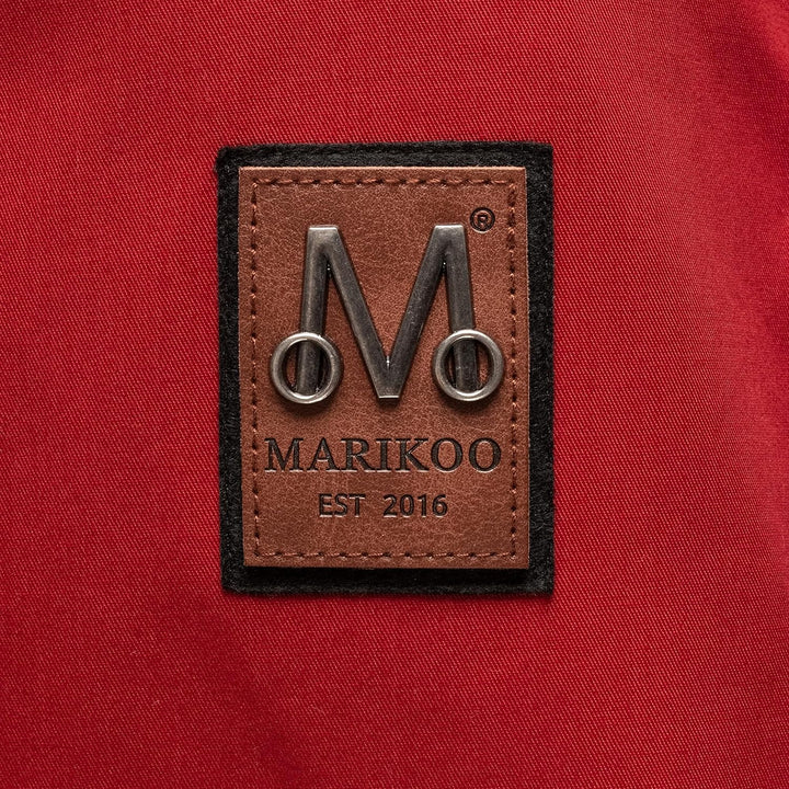 MARIKOO Damen Parka Übergangs-Jacke leicht gefüttert mit Kapuze Babetaa S Cherry Red, S Cherry Red
