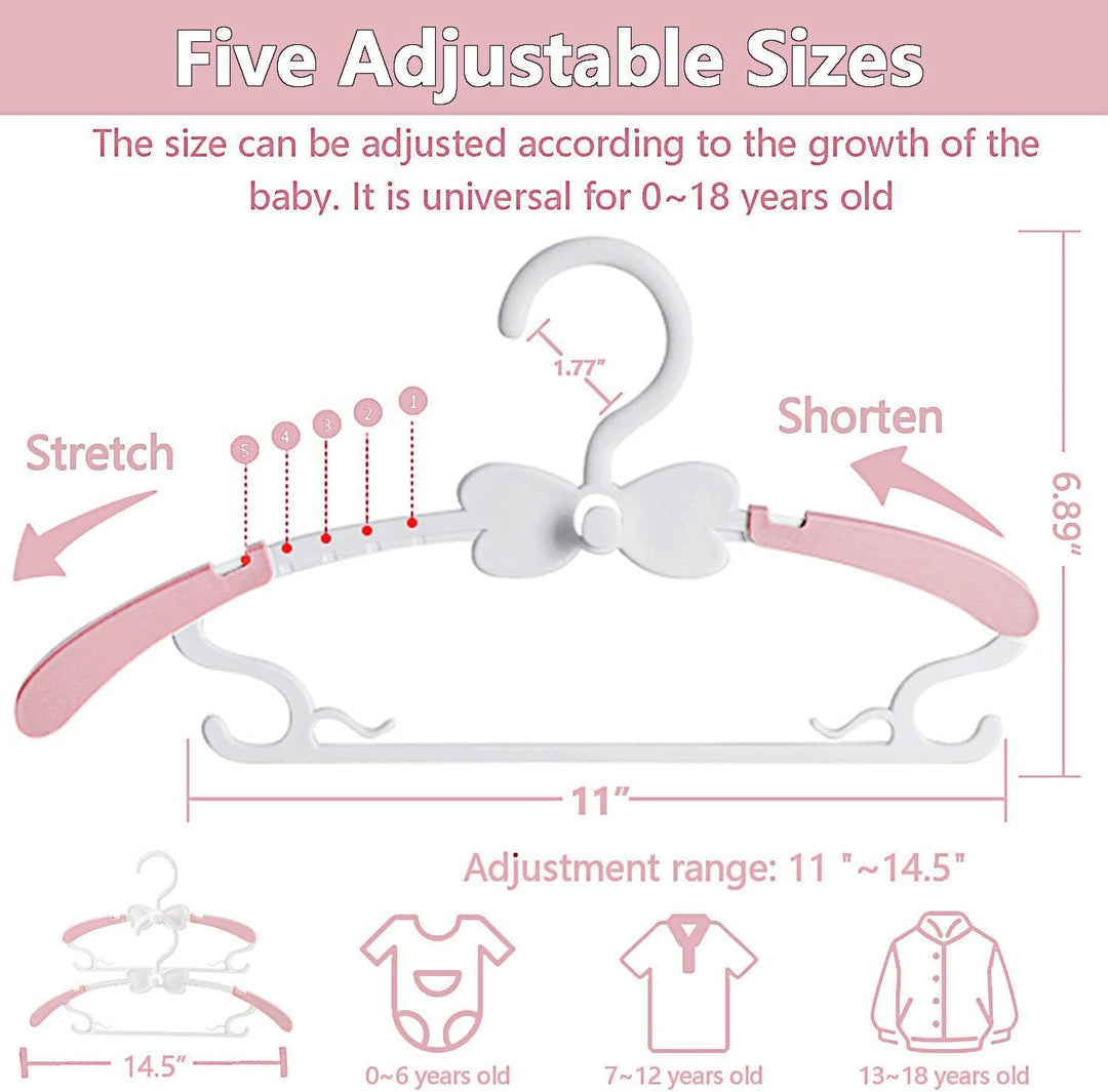 WJWSKI Kleiderbügel Kinder，50 Stück 29-37CM Mitwachsende Kinderkleiderbügel Stapelbare Baby kleiderb