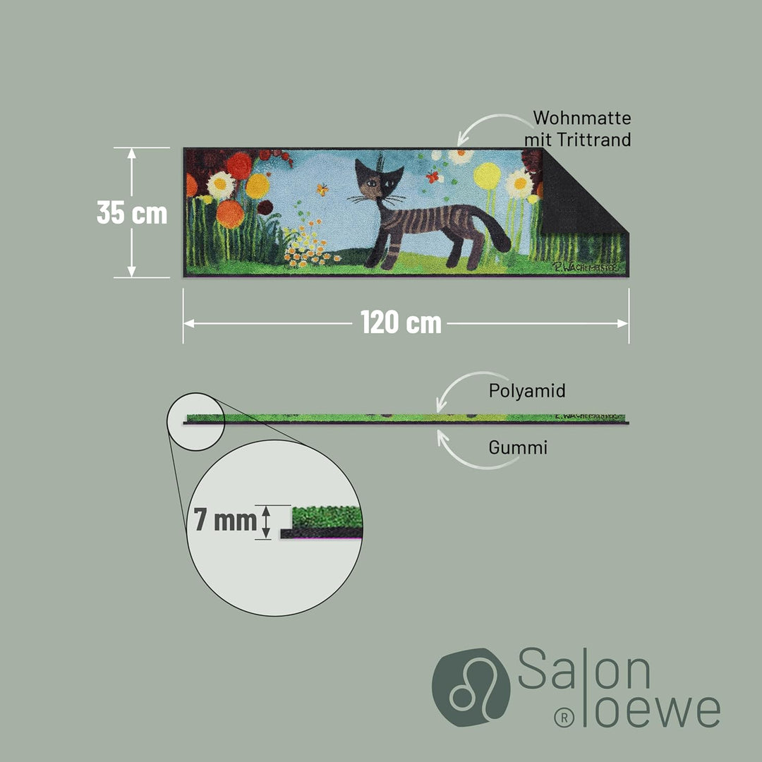 Salonloewe Rosina Wachtmeister Fussmatte Margherite 35 x 120 cm Läufer Katzen bunt