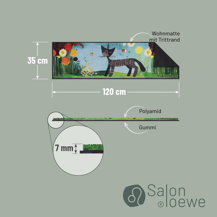 Salonloewe Rosina Wachtmeister Fussmatte Margherite 35 x 120 cm Läufer Katzen bunt