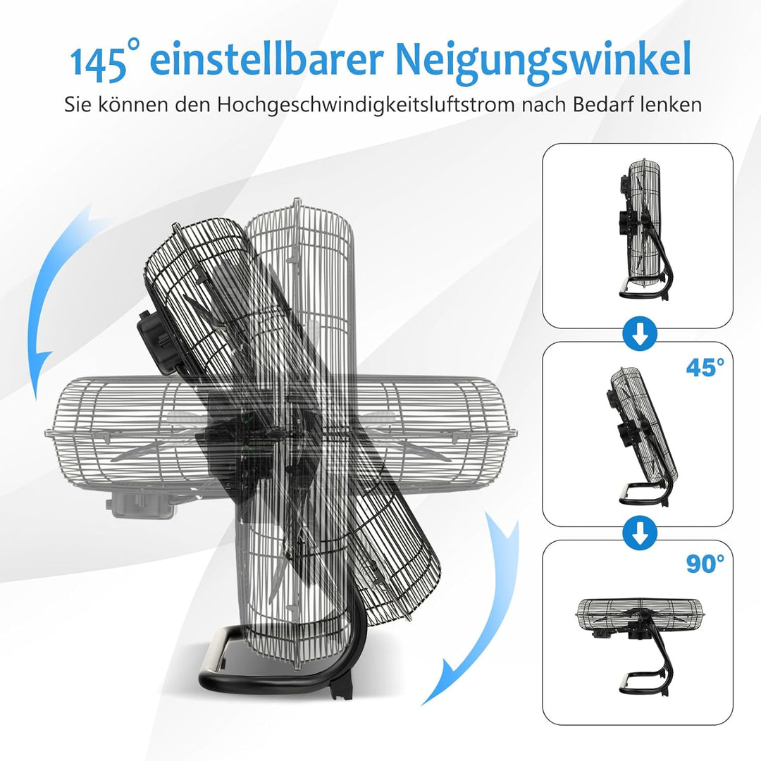 GOPLUS Bodenventilator, Ø 50 cm Standventilator mit 3 Geschwindigkeitsstufen & Handgriff, 145° verst