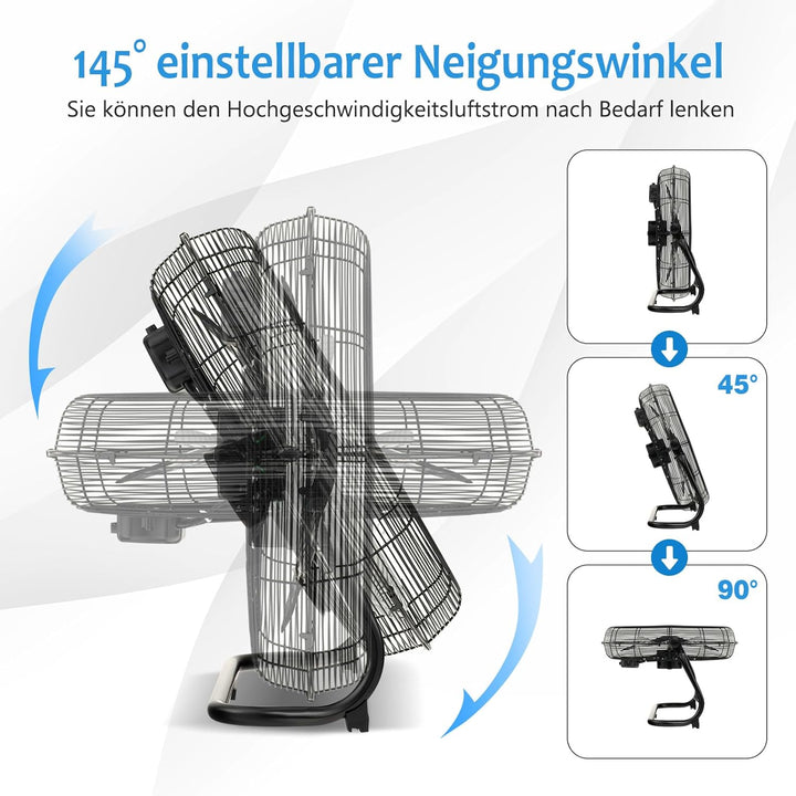 GOPLUS Bodenventilator, Ø 50 cm Standventilator mit 3 Geschwindigkeitsstufen & Handgriff, 145° verst