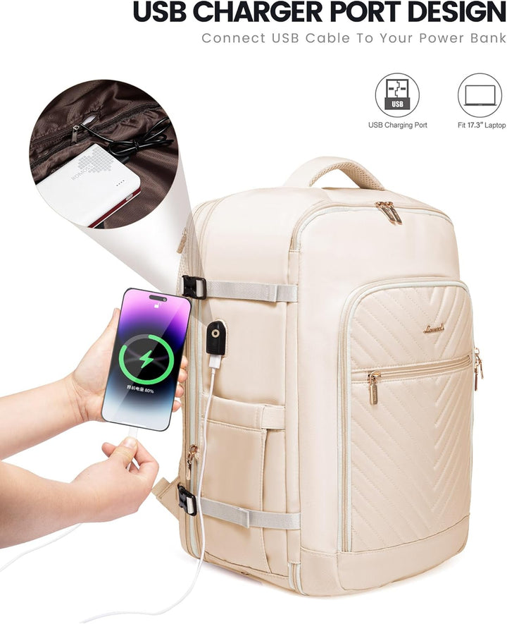 LOVEVOOK Reiserucksack Damen Handgepäck Rucksack Flugzeug Erweiterbar Travel Backpack Women mit Kult