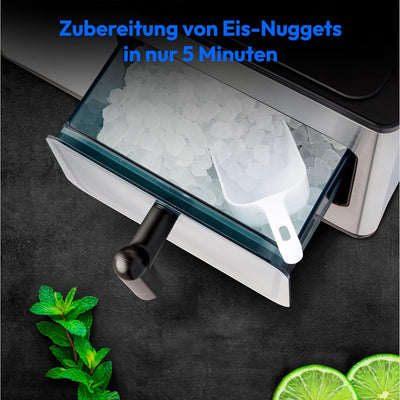 MEDION Eiswürfelmaschine (Nugget Eiswürfel, Crushed Ice, perfekt für Getränke & Cocktails, 2 Liter T