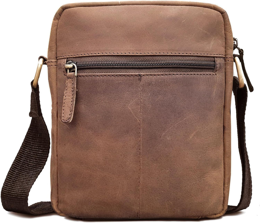ROYALZ Echtleder Umhängetasche Herren Leder klein 'Phoenix' Moderne Vintage Schultertasche für Männe