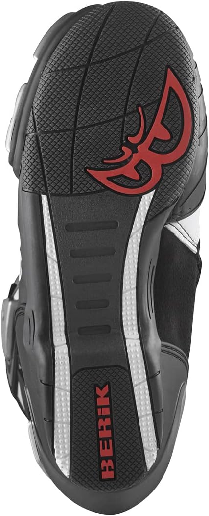 Berik Race-X EVO Motorradstiefel | Sportlicher Fahrkomfort 47 EU Schwarz Weiss, 47 EU Schwarz Weiss