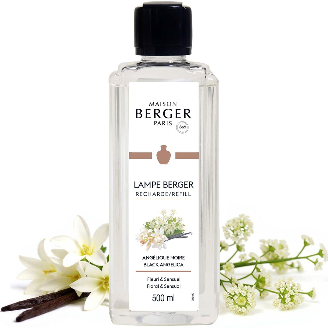 Maison Berger – Nachfüllung Angélique Noire 500 ml für Lampe Berger – 2-in-1 geruchsneutralisierende