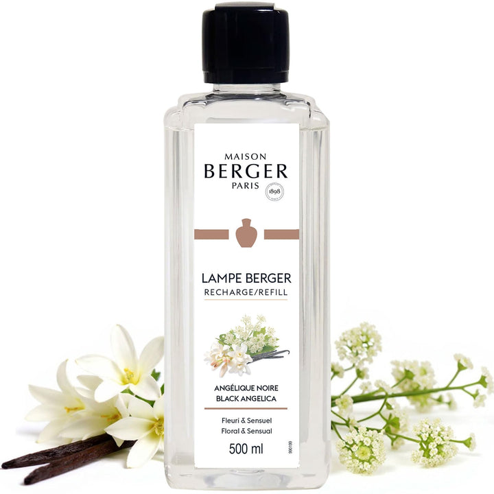 Maison Berger – Nachfüllung Angélique Noire 500 ml für Lampe Berger – 2-in-1 geruchsneutralisierende