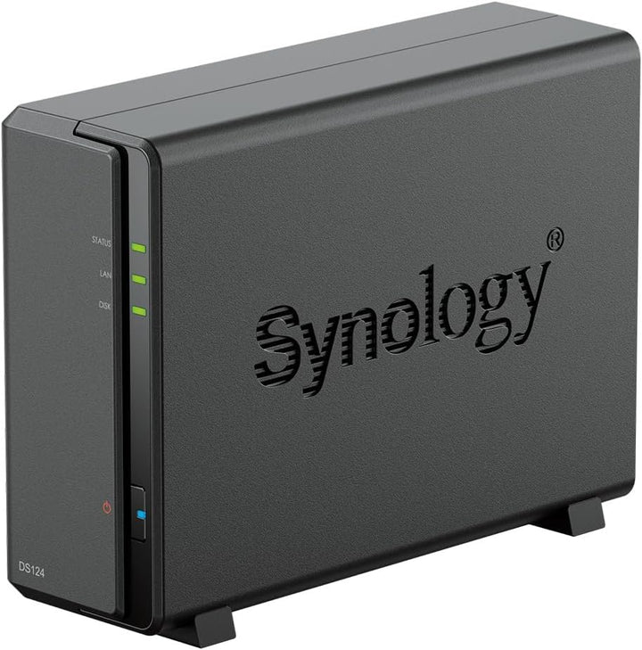 Synology DS124 1-Bay Diskstation NAS (Realtek RTD1619B 4-Core 1.7 GHz 1GB DDR4 RAM 1xRJ-45 1GbE LAN-