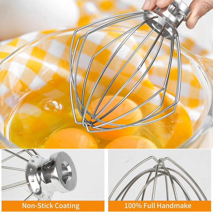 3er Edelstahl Profi-Schneebesen,Rührbesen Schaumschläger und Knethaken für 4,5-5 Quart Artisan & Cla