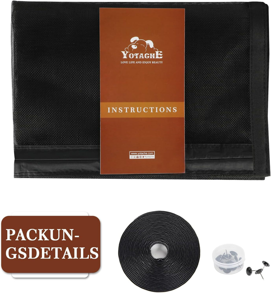 Yotache Fliegengitter Tür, Magnetvorhang Doppeltür 158x206cm Mückenschutz Ideal für die Schiebetür B