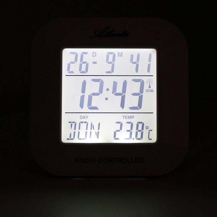 Atlanta LCD Funkwecker Digital Anzeige Licht Snooze Temperatur - 1894/5 (Blau), Blau