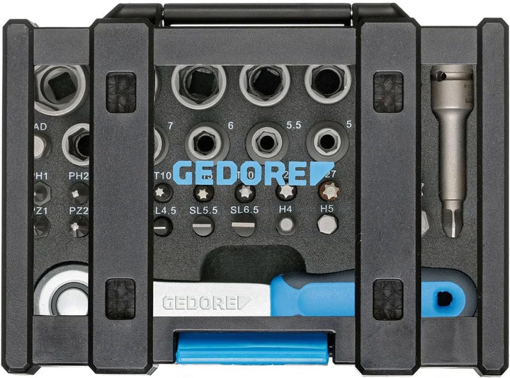 Bit-Steckschlüsselbox mit Knarre 1/4" 35tlg