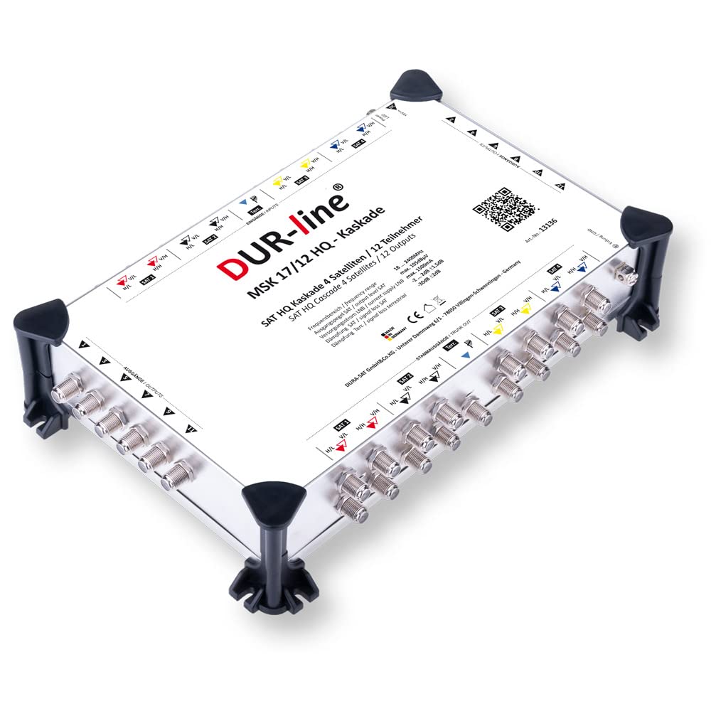 DUR-line MSK 17/12 HQ Multischalter-Kaskade - Für 4 Satelliten und 12 Teilnehmern/TV (erweiterbar) -