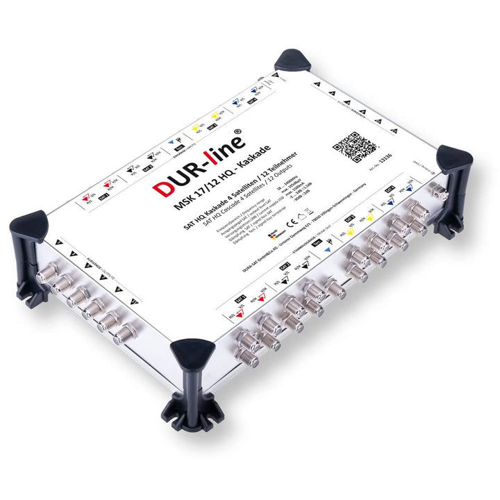 DUR-line MSK 17/12 HQ Multischalter-Kaskade - Für 4 Satelliten und 12 Teilnehmern/TV (erweiterbar) -